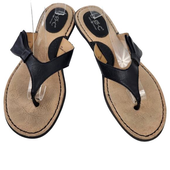 B.O.C. Born Concepts Sandals Size 9 Black, Bow Summer Shoes - Picture 1 of 4